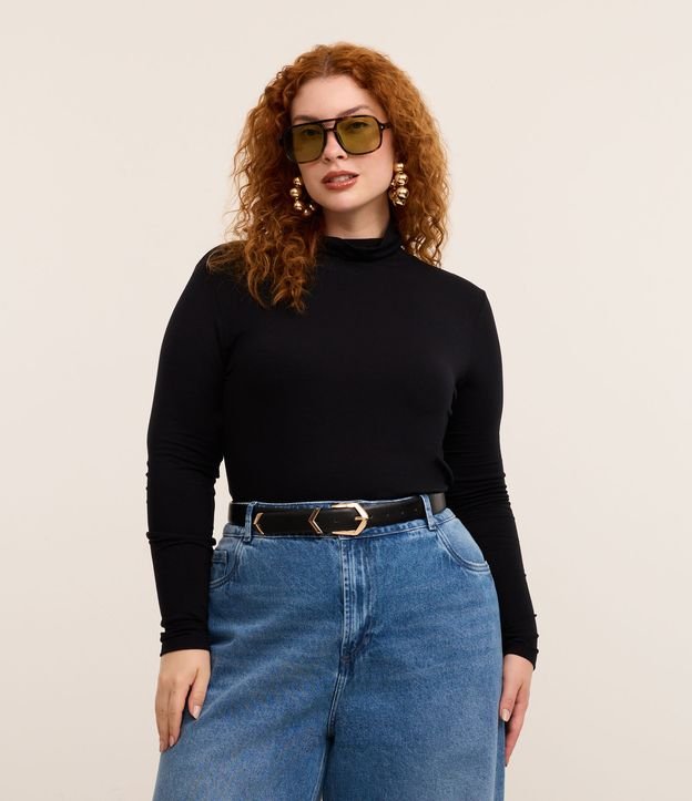 Blusa Gola Alta em Viscolycra Curve & Plus Size