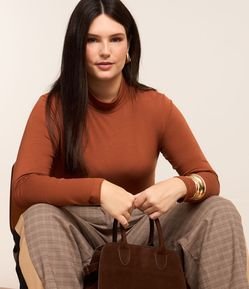 Blusa Gola Alta em Viscolycra Curve & Plus Size