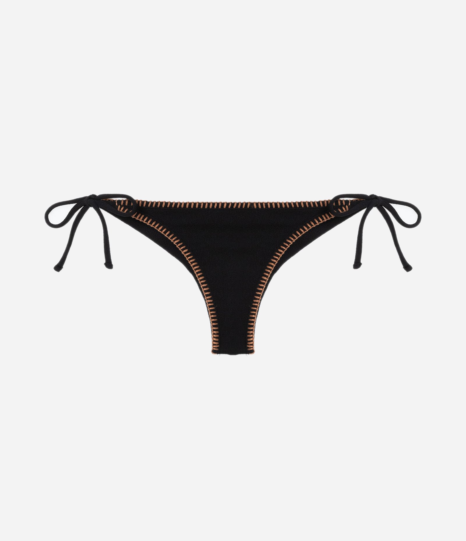 Biquíni Calcinha Lacinho em Microfibra com Pesponto Contrastante Preto 5