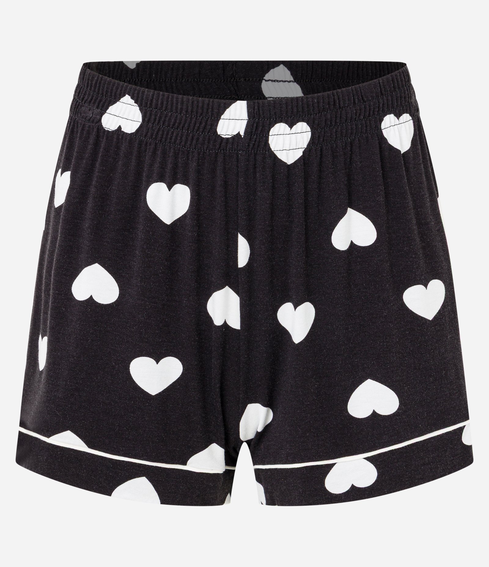Pijama Short Doll em VIscolycra com Estampa Coração Preto 7