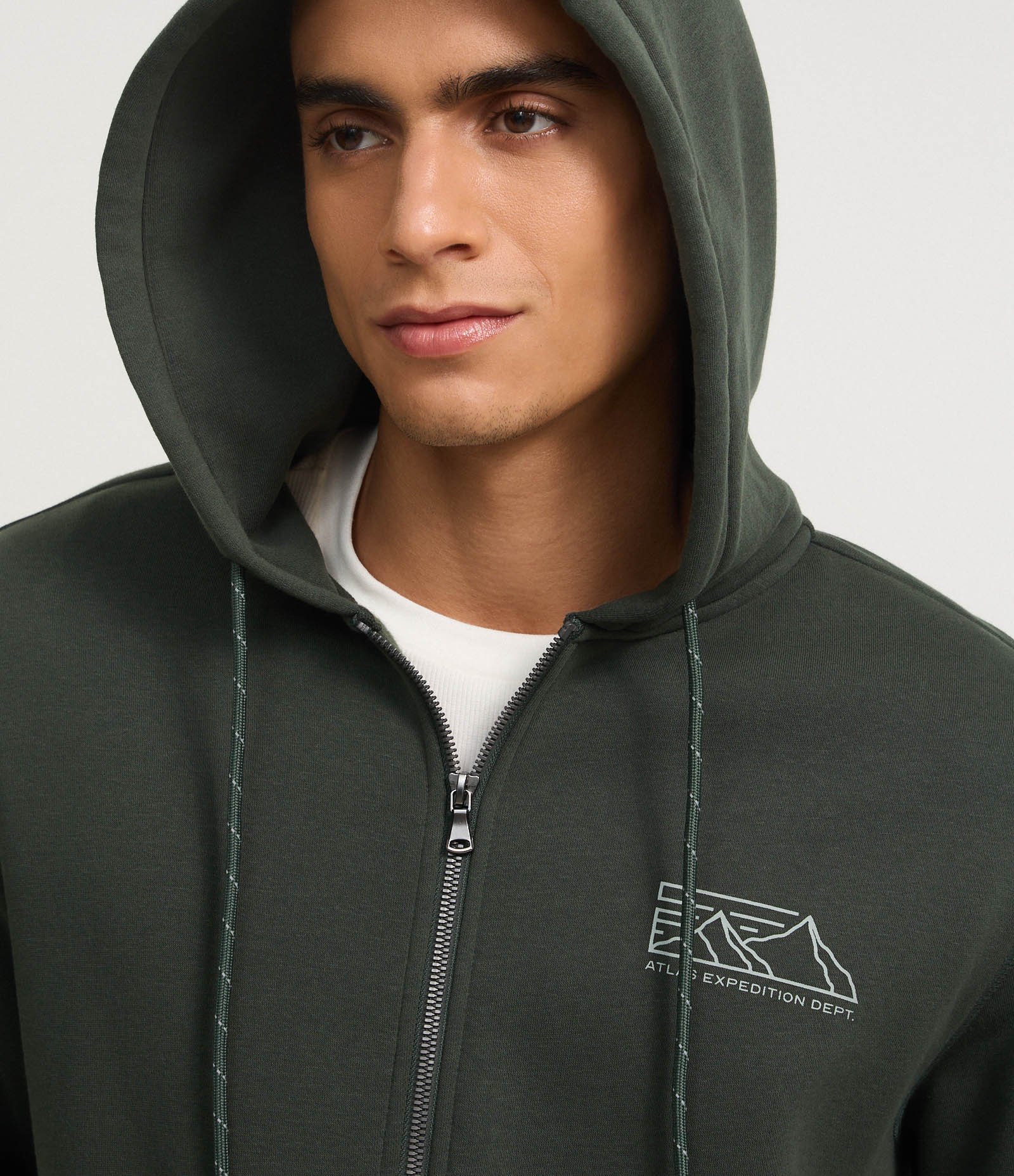 Casaco Canguru em Moletom com Capuz e Estampa de Montanha Verde 3