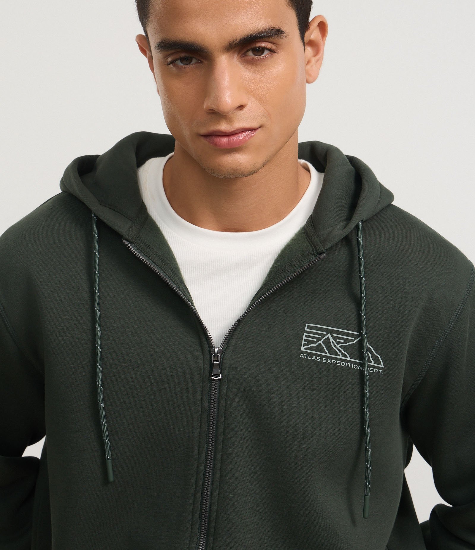 Casaco Canguru em Moletom com Capuz e Estampa de Montanha Verde 4