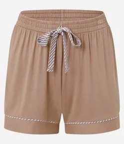 Pijama Short Doll em Viscolycra com Viés Listrado