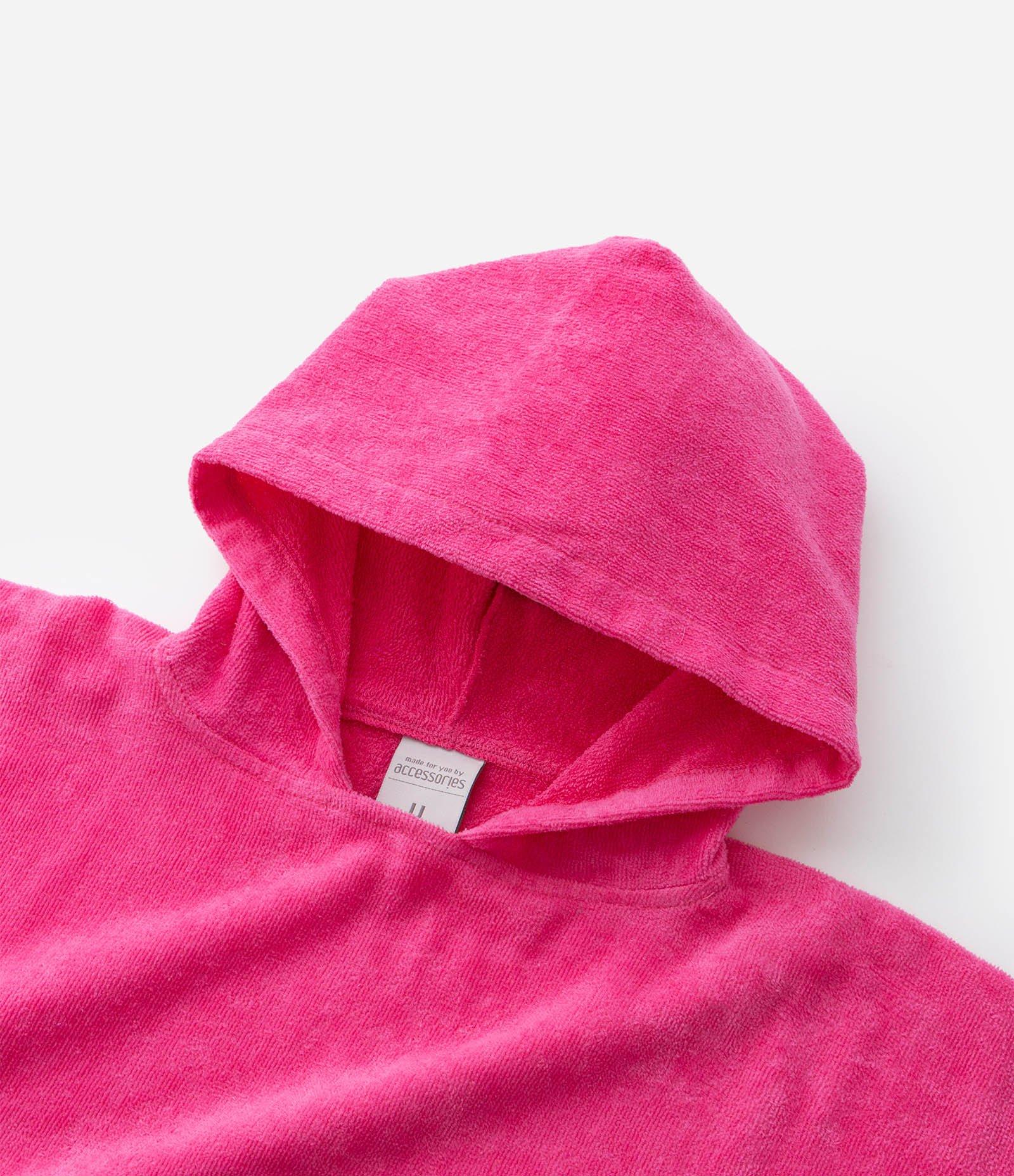 Poncho Infantil Atoalhado com Mini Tasseis - Tam Único Rosa 3