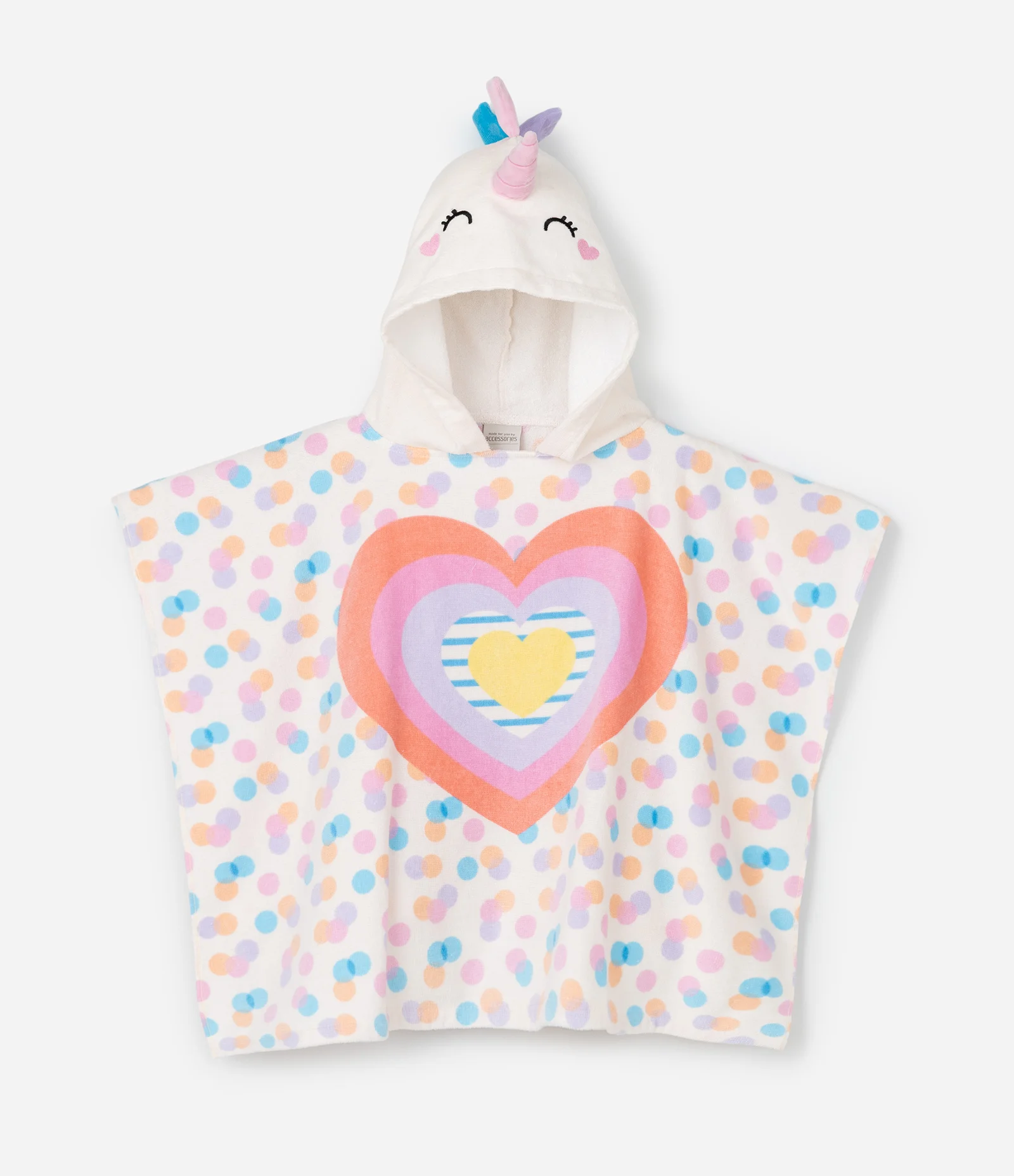 Poncho Infantil Atoalhado com Capuz e Estampa de Unicórnio - Tam U Multicores 1