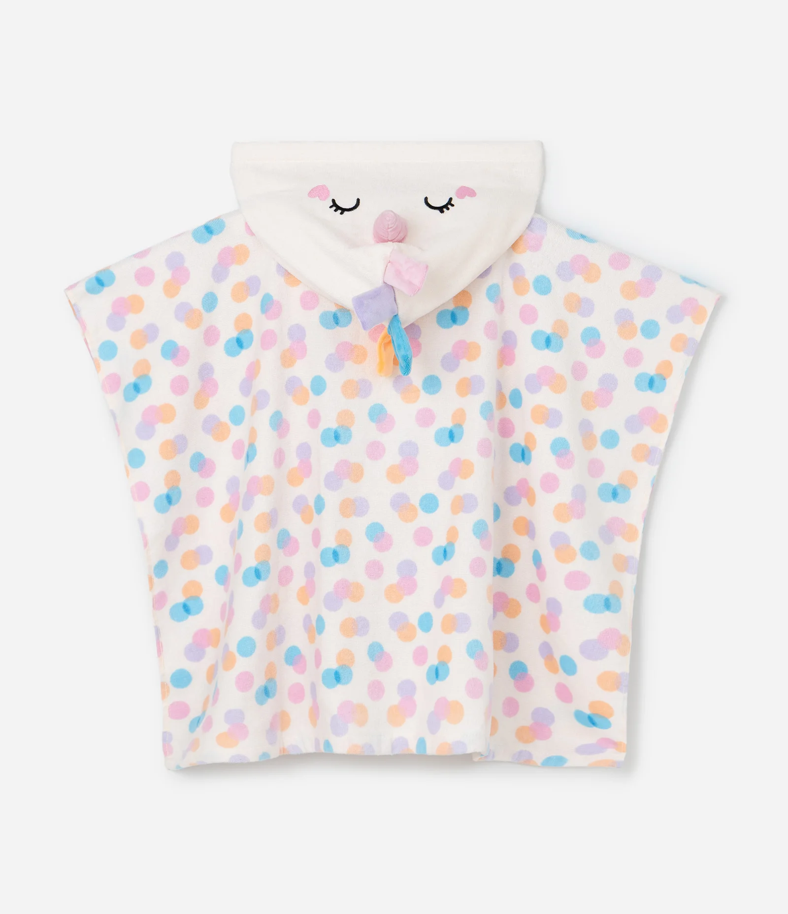 Poncho Infantil Atoalhado com Capuz e Estampa de Unicórnio - Tam U Multicores 2