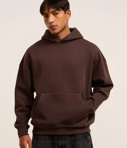 Casaco Boxy em Moletom com Felpa Liso