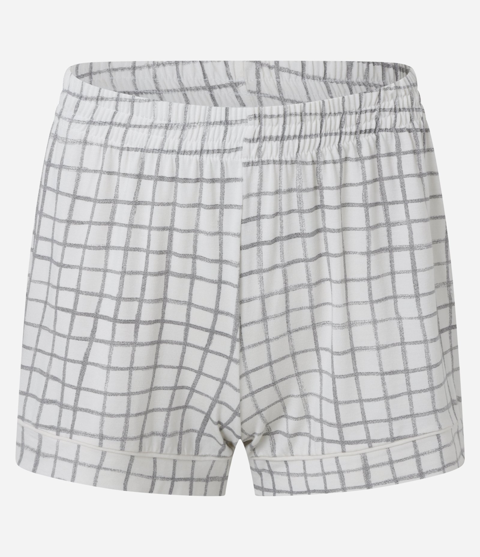 Pijama ShortDoll Americano Estampa Xadrez Grid Branco 7