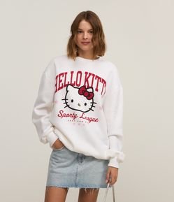 Casaco Quentinho em Moletom com Estampa Hello Kitty Sporty League