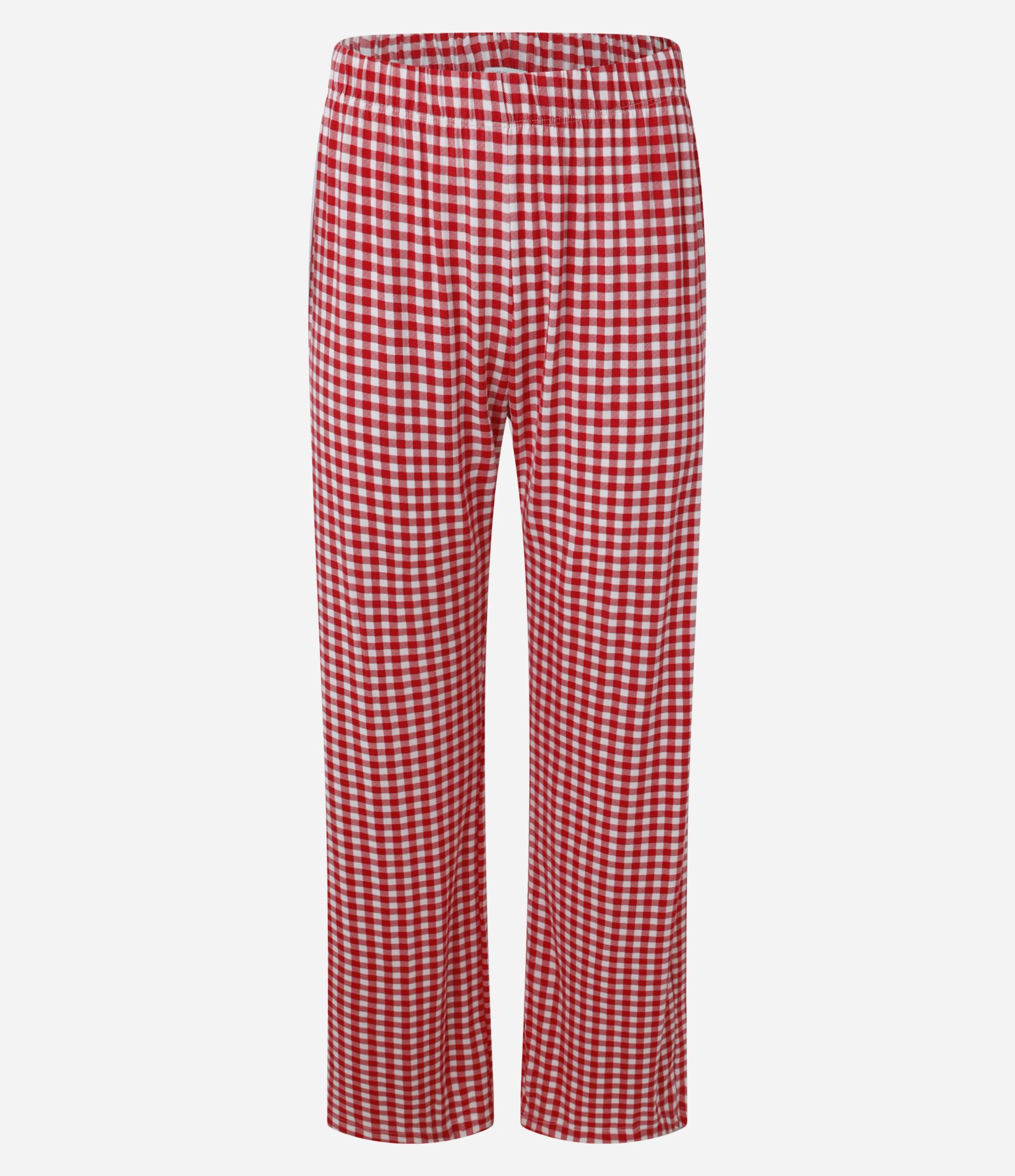 Pijama Americano Longo em Viscose Estampada Xadrez Vichy Vermelho 6