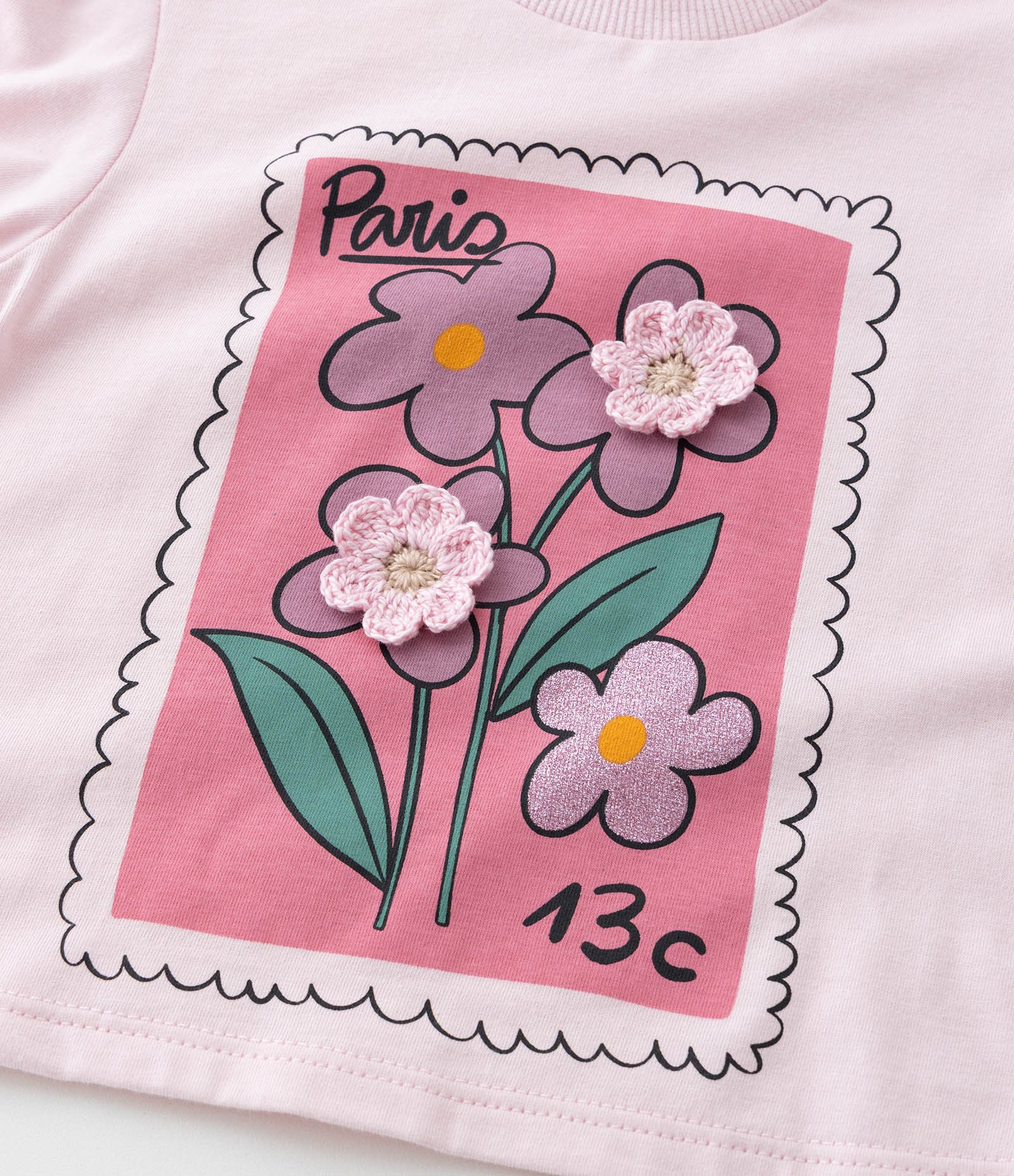 Conjunto Infantil com Bordado de Florzinhas - Tam 1 a 6 Anos Rosa 5