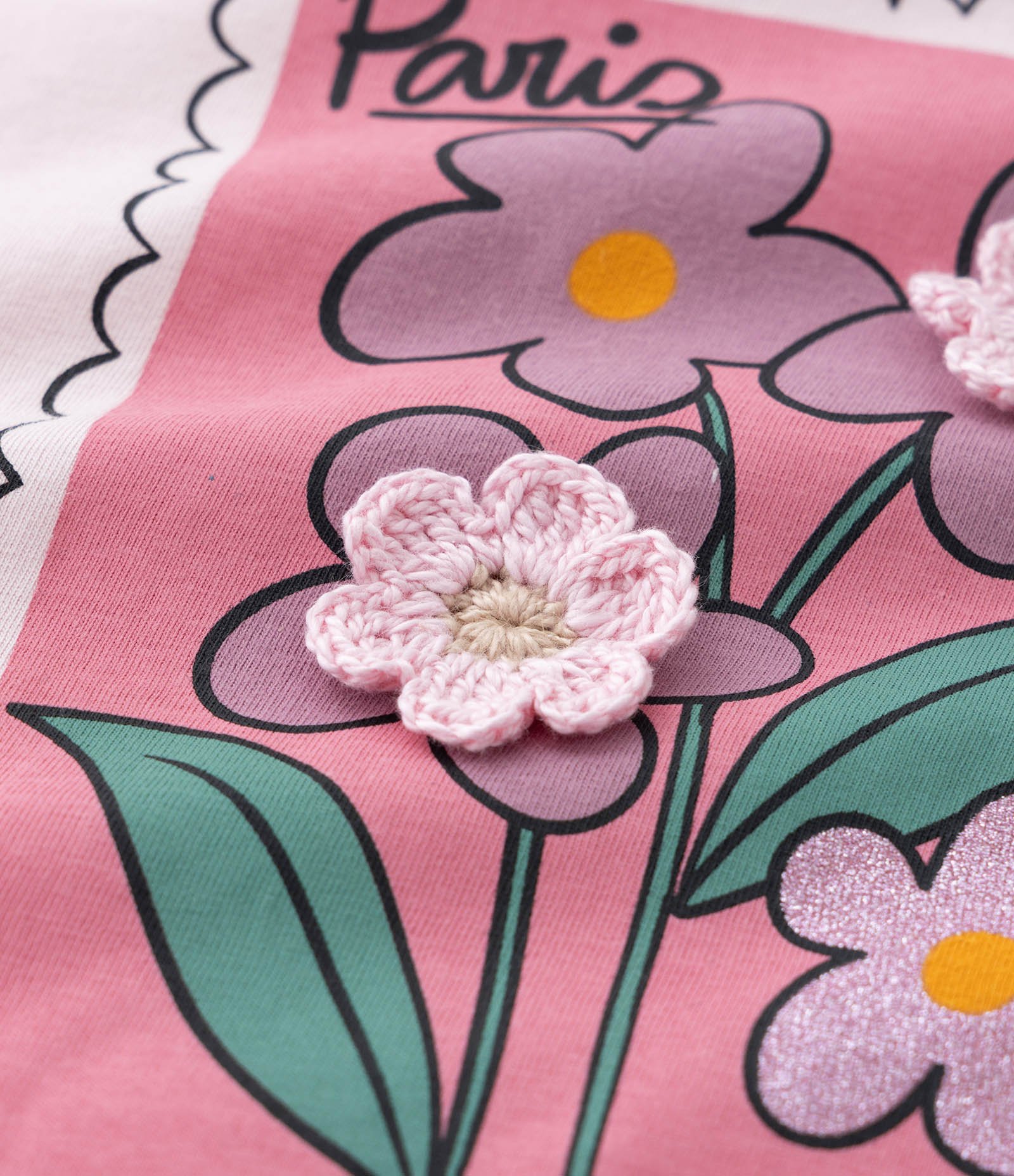 Conjunto Infantil com Bordado de Florzinhas - Tam 1 a 6 Anos Rosa 3