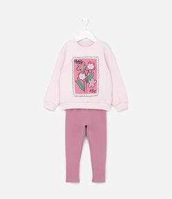 Conjunto Infantil Quentinho com Bordado Florzinhas - Tam 1 a 6 Anos