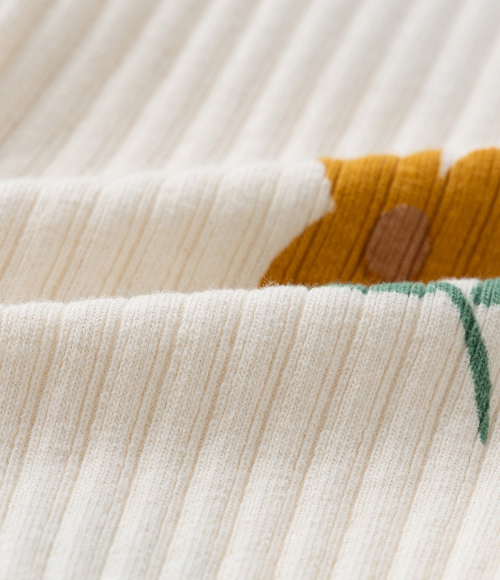 Conjunto Infantil Canelado com Estampa Florzinhas - Tam 1 a 6 Anos Bege 4