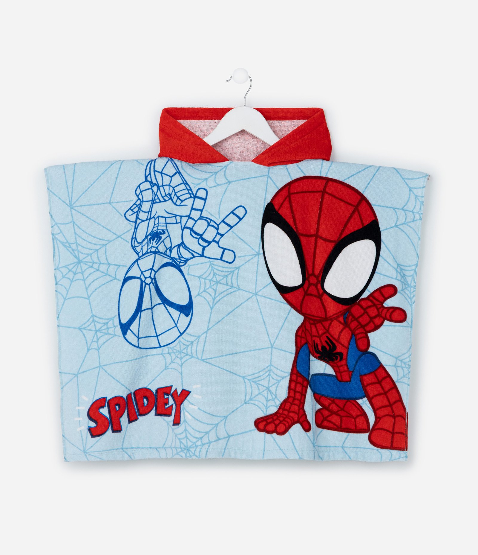 Poncho Infantil Atoalhado Estampa do Spidey - Tam Único Azul/Vermelho 3