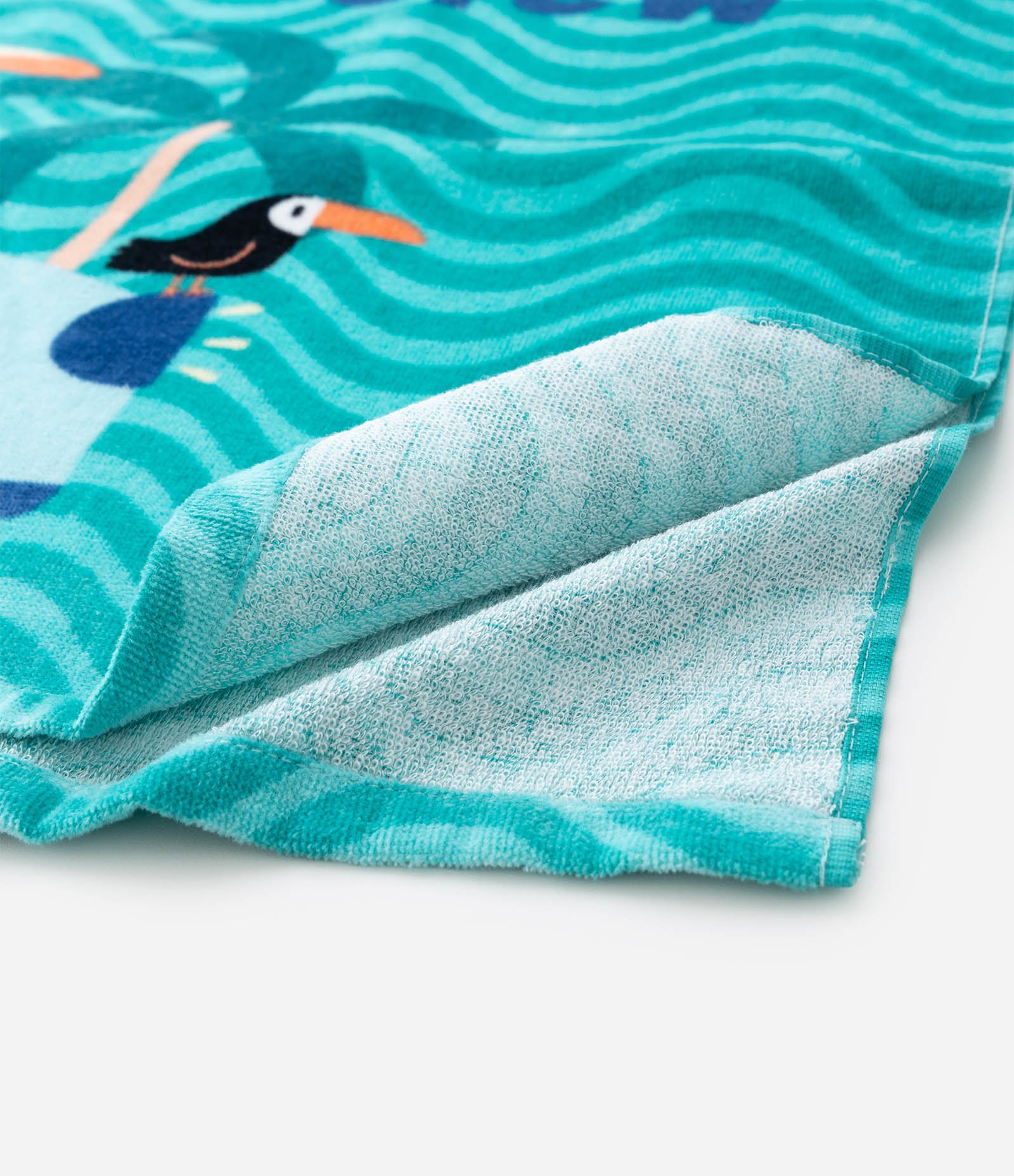 Poncho Infantil Atoalhado com Capuz e Estampa de Animais  - Tam U Verde 4