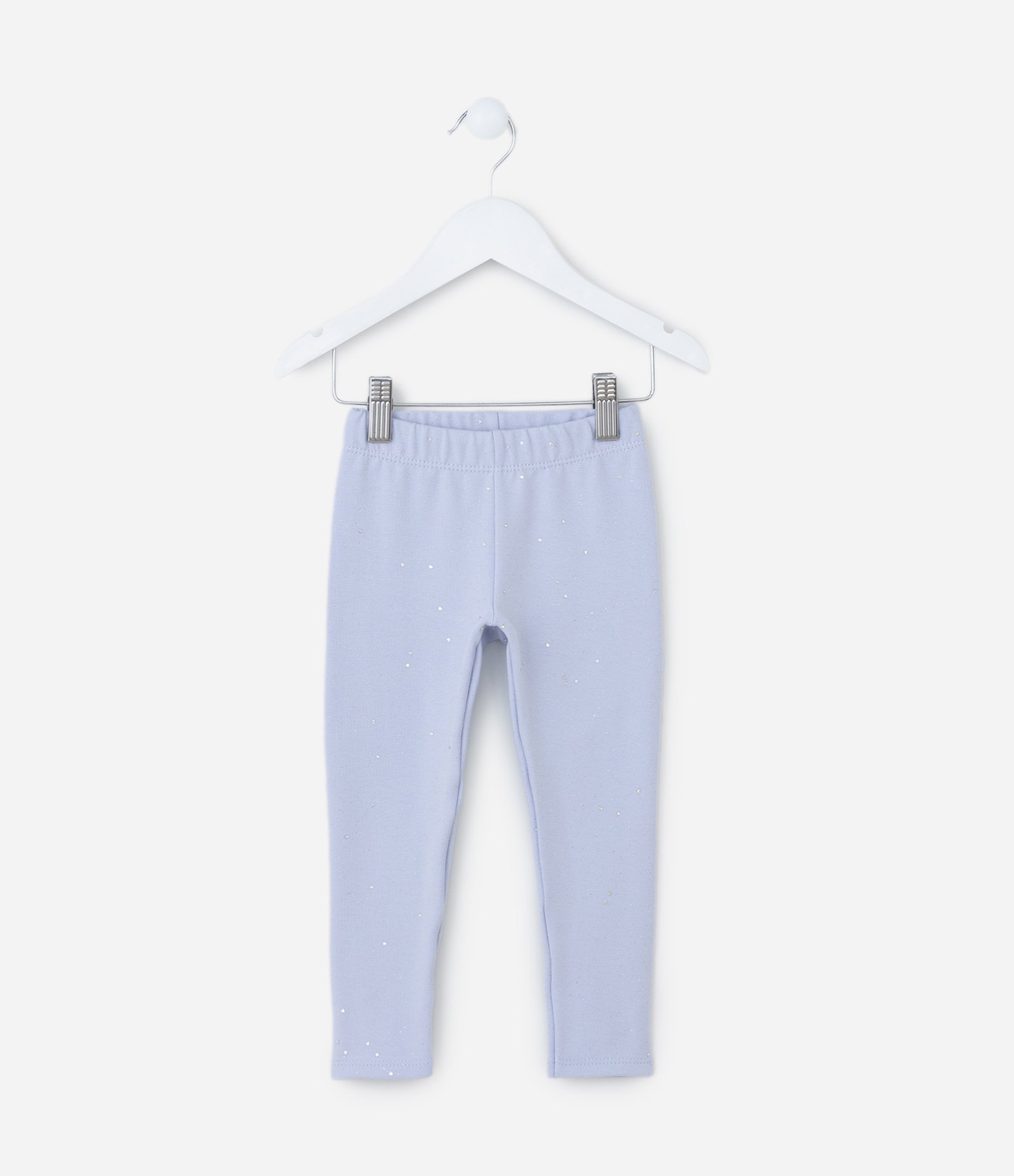Calça Legging Infantil em Molecotton com Brilhinhos - Tam 1 a 6 Anos Lilás 1