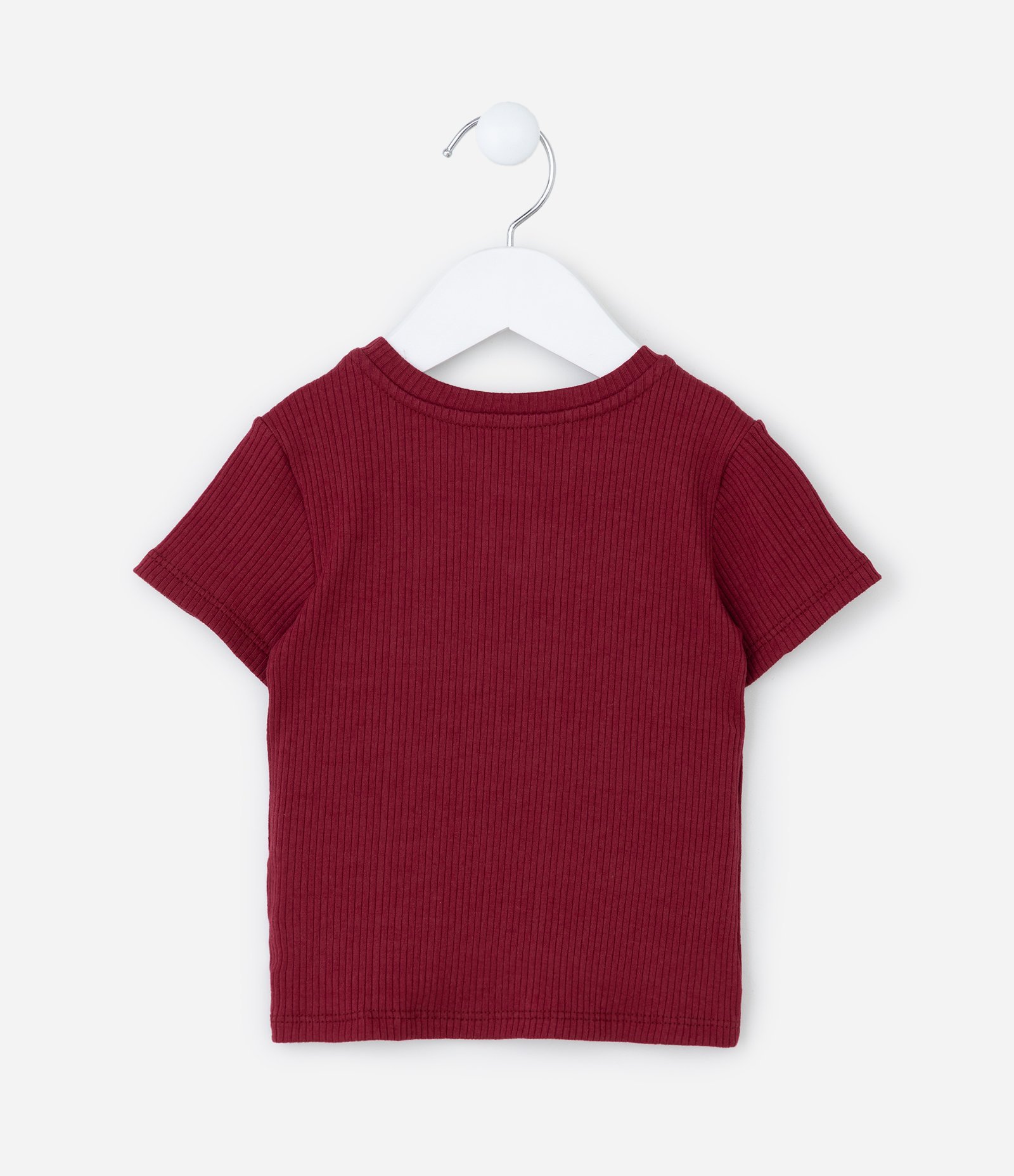 Blusa Infantil Canelada com Bordado Coração - Tam 1 a 6 Anos Vermelho 2