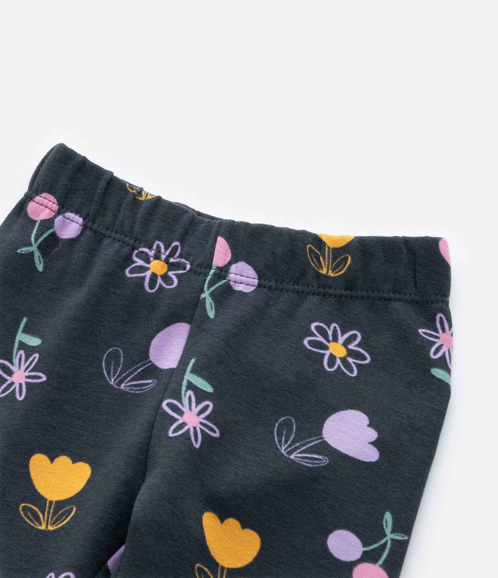 Calça Legging Infantil com Estampa Tulipas - Tam 1 a 6 Anos Cinza 5