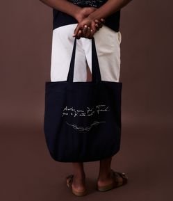 Bolsa em Algodão com Bordado Andar com Fé Gilberto Gil