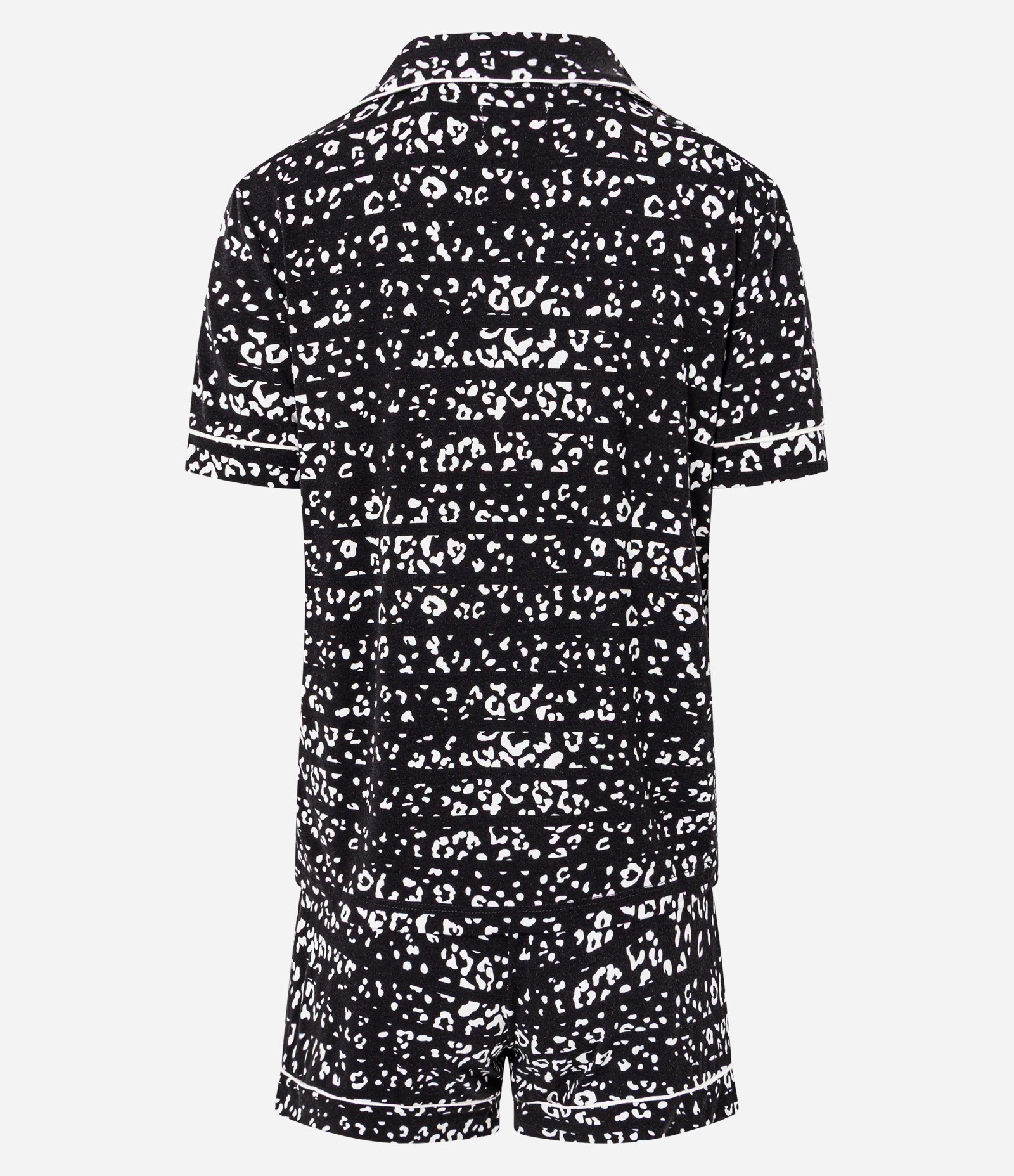 Pijama Americano Short Doll em Viscose com Estampa de Animal Print Listrado Preto 6