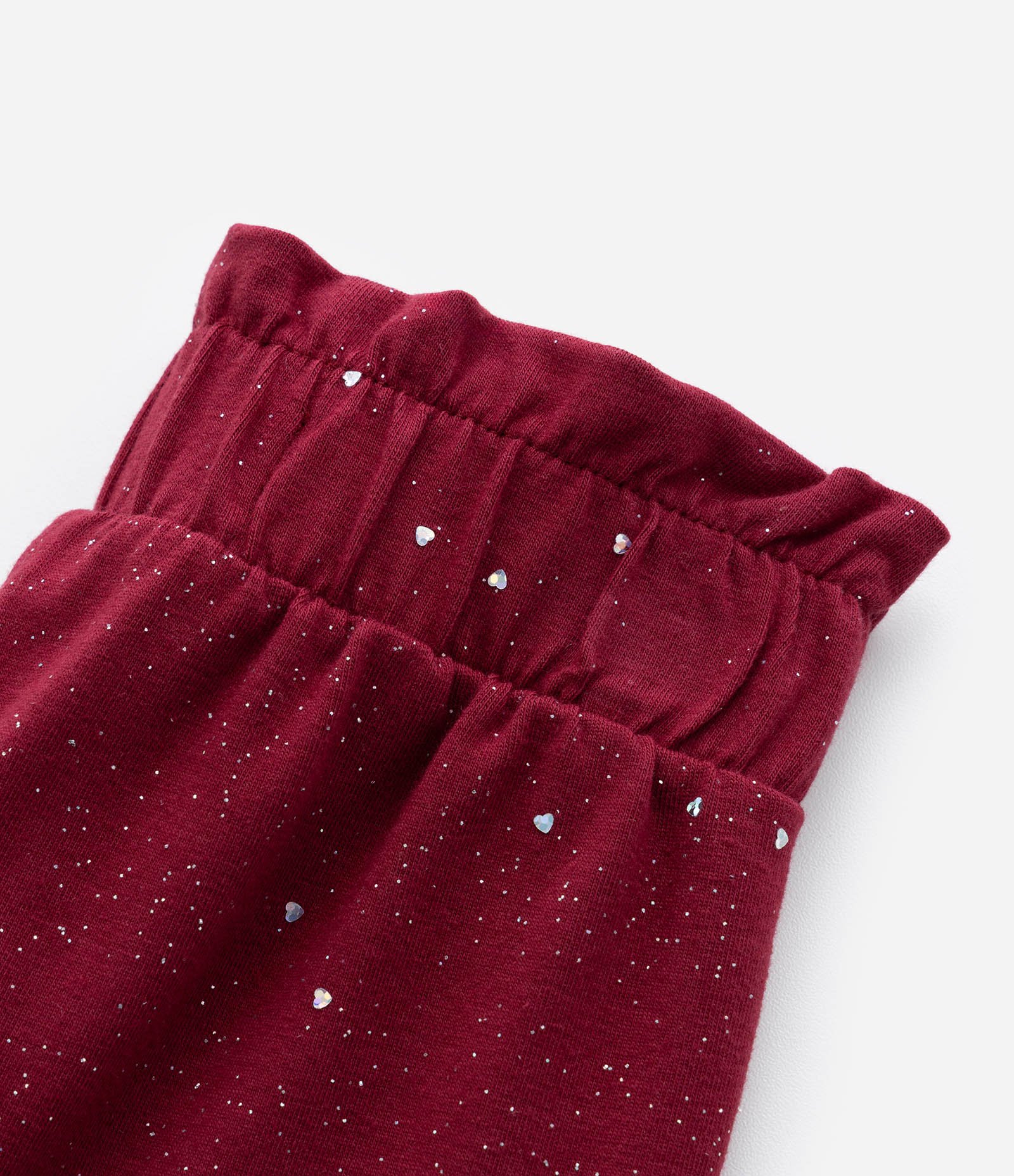 Short Clochard Infantil em Algodão com Brilhinhos - Tam 1 a 5 anos Vermelho Bordô 4
