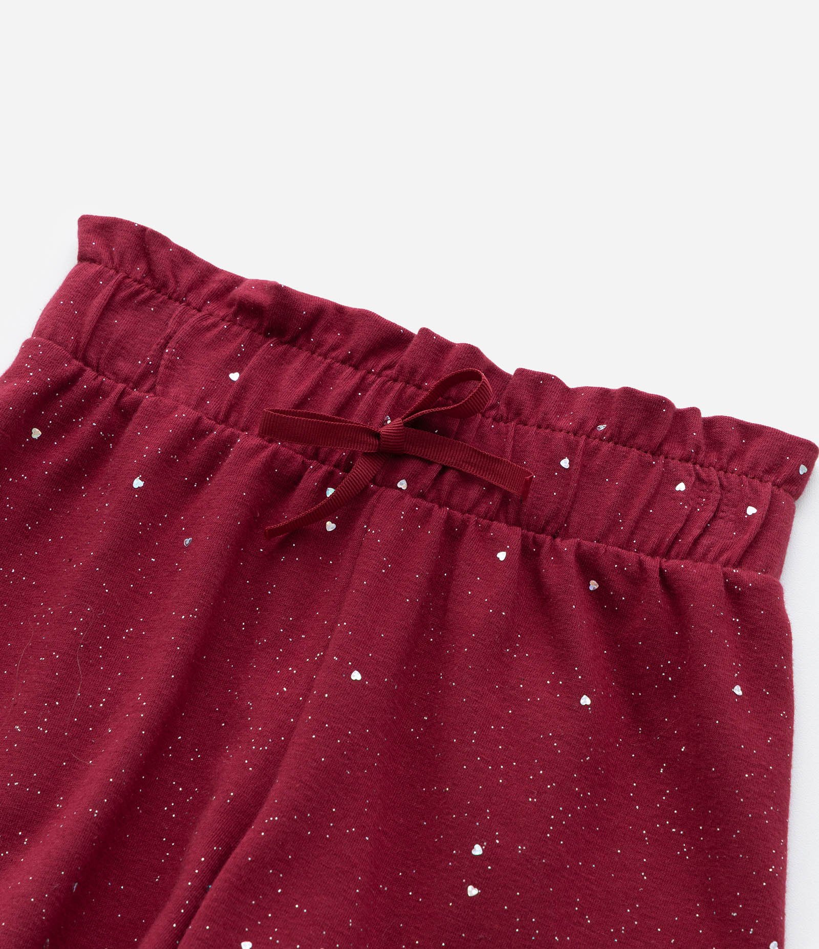 Short Clochard Infantil em Algodão com Brilhinhos - Tam 1 a 5 anos Vermelho Bordô 5