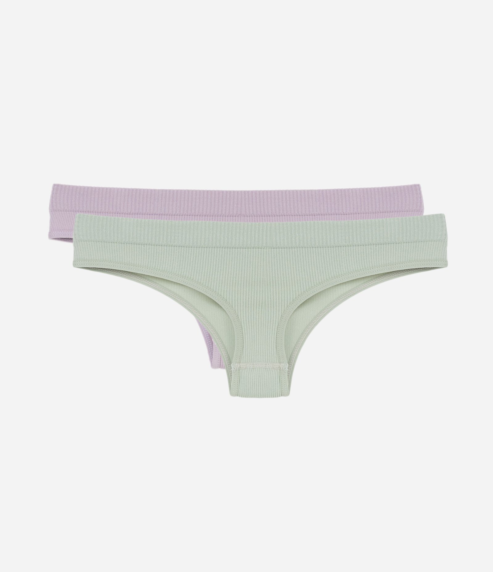 Kit 02 Calcinhas Biquíni Fio Seamless Roxo/Verde 2