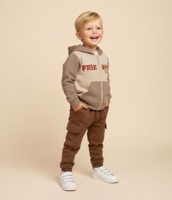 Calça Infantil em Moletom com Bolsos Cargo - Tam 1 a 6 Anos