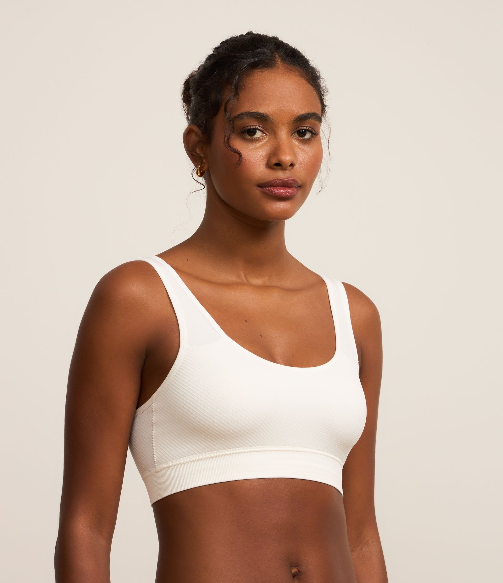 Sutiã Top em Poliamida Texturizada Seamless Branco 1