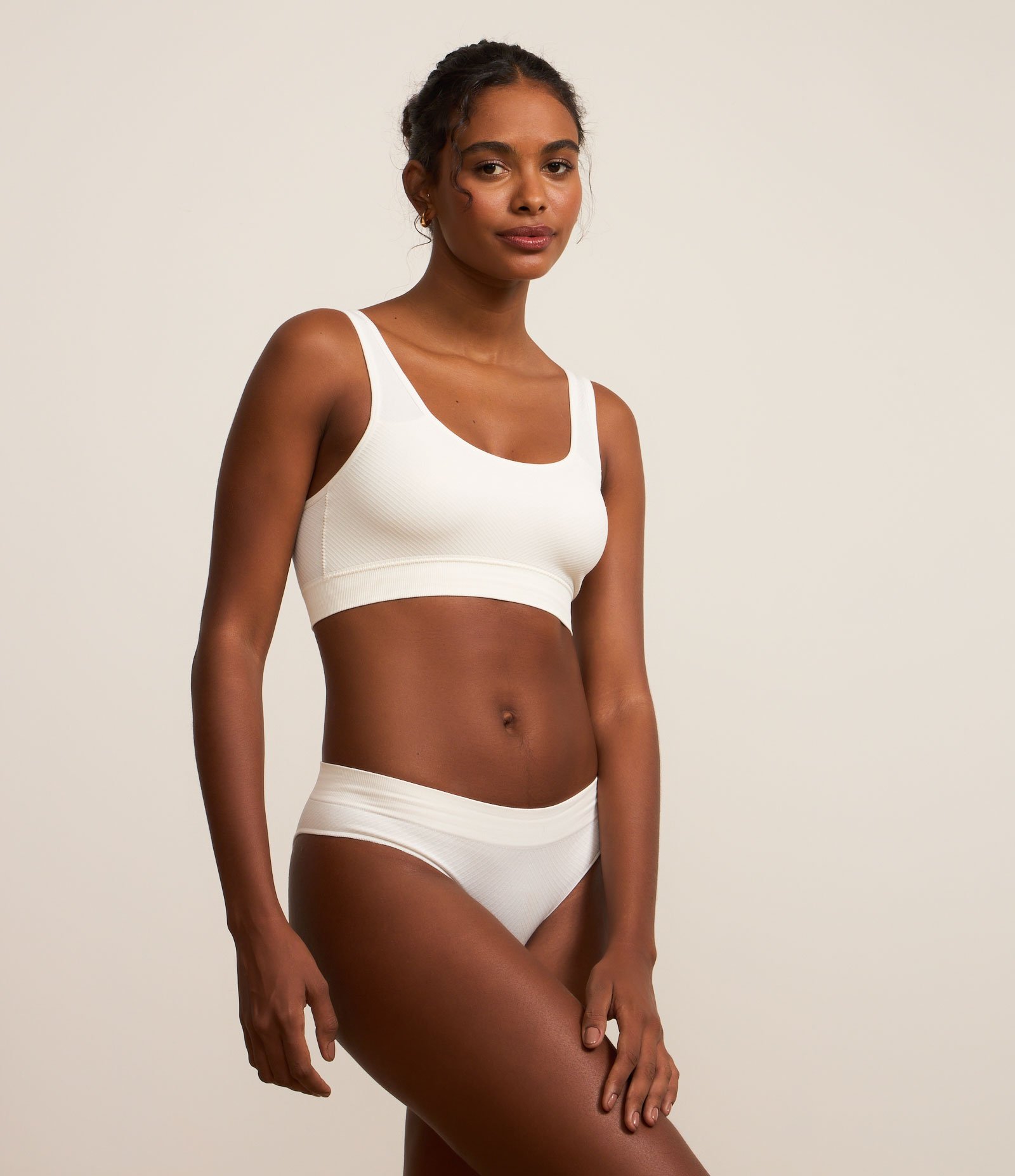 Sutiã Top em Poliamida Texturizada Seamless Branco 2