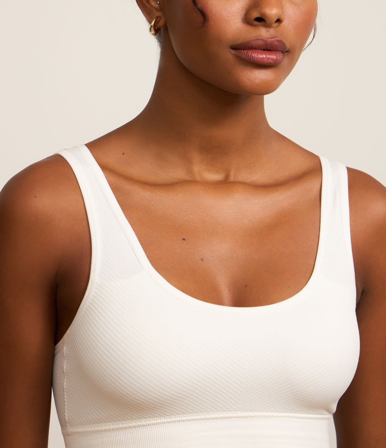 Sutiã Top em Poliamida Texturizada Seamless Branco 3