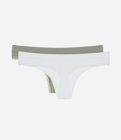 Kit 02 Calcinhas Biquíni Fio Seamless com Detalhe de Rendinha