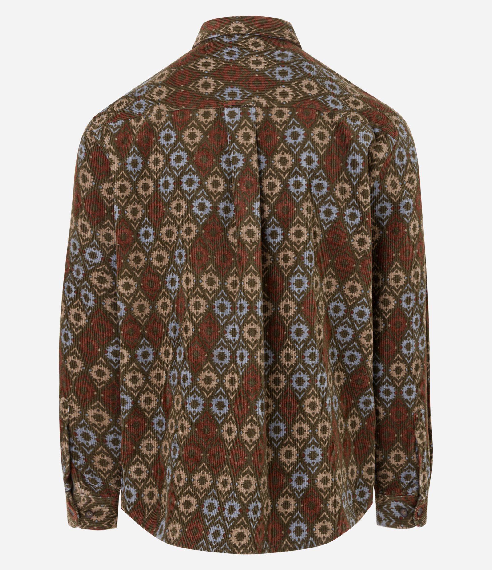 Camisa em Algodão Veludo com Estampa Geométrica Marrom 7