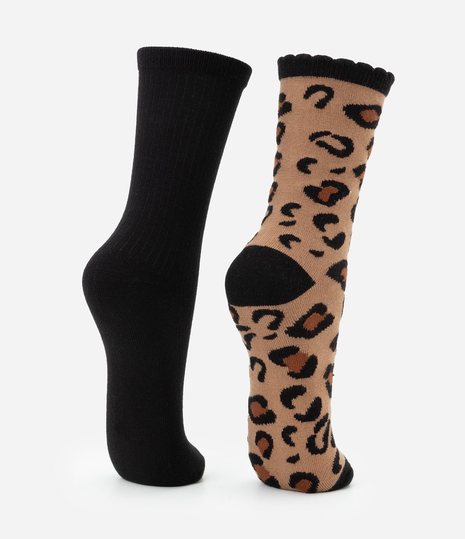 Kit 02 Meias Cano Alto em Poliamida com Estampa Animal Print Onça Multicores 3