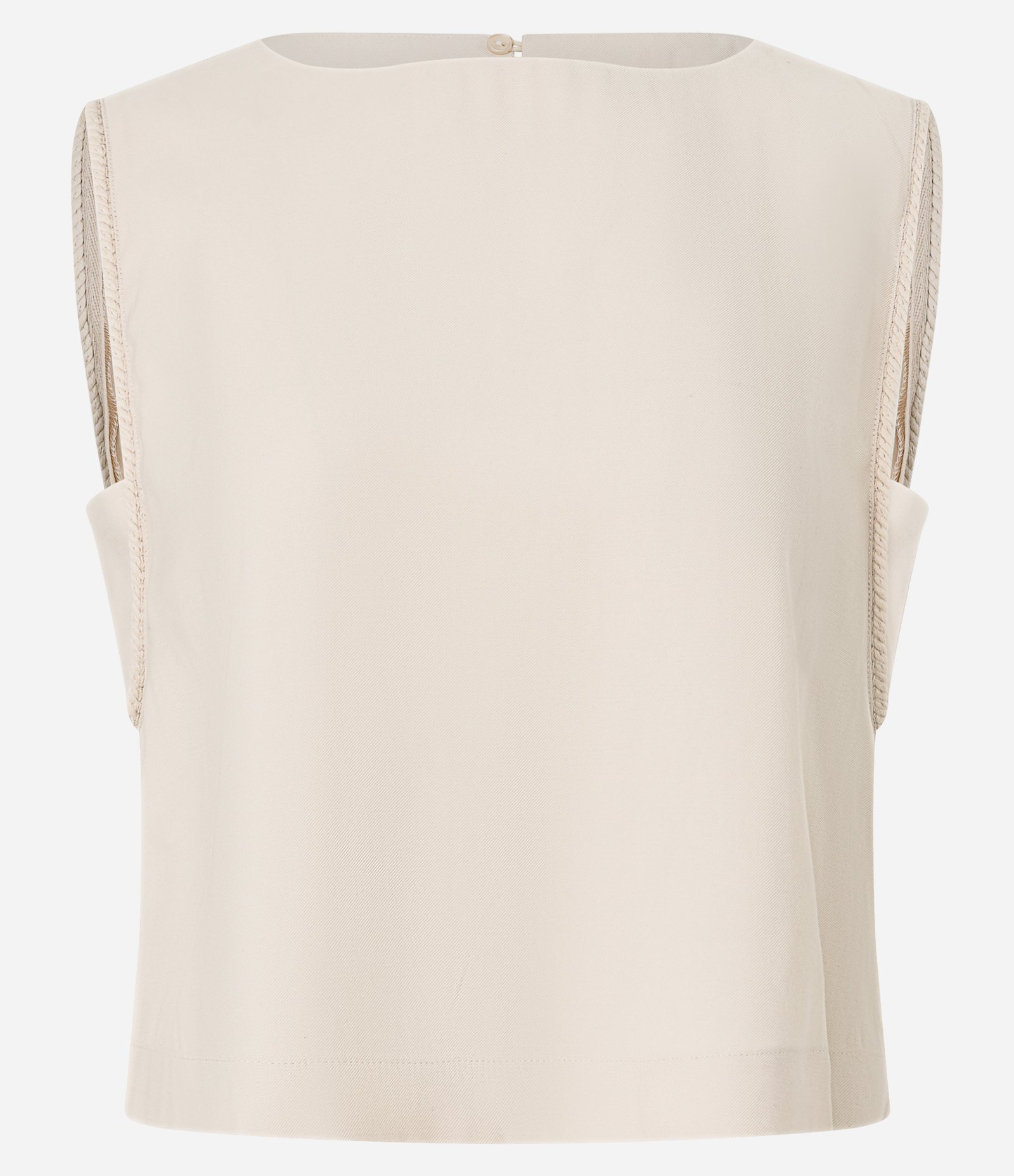 Blusa Boho em Viscose com Costura Aparente e Forro na Cava Bege 5