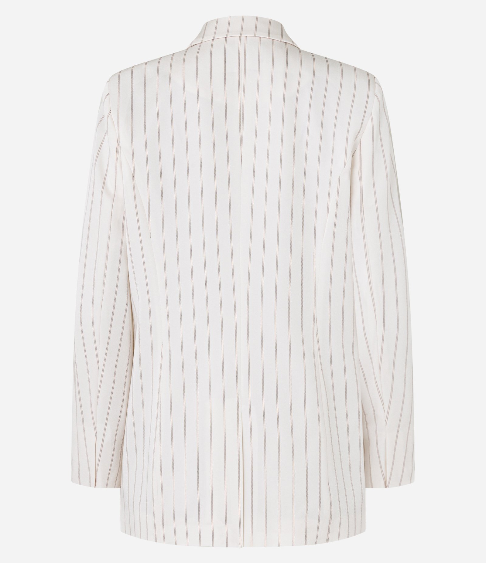 Blazer Oversized Alfaiatado com Lapelas e Listras Off White 10