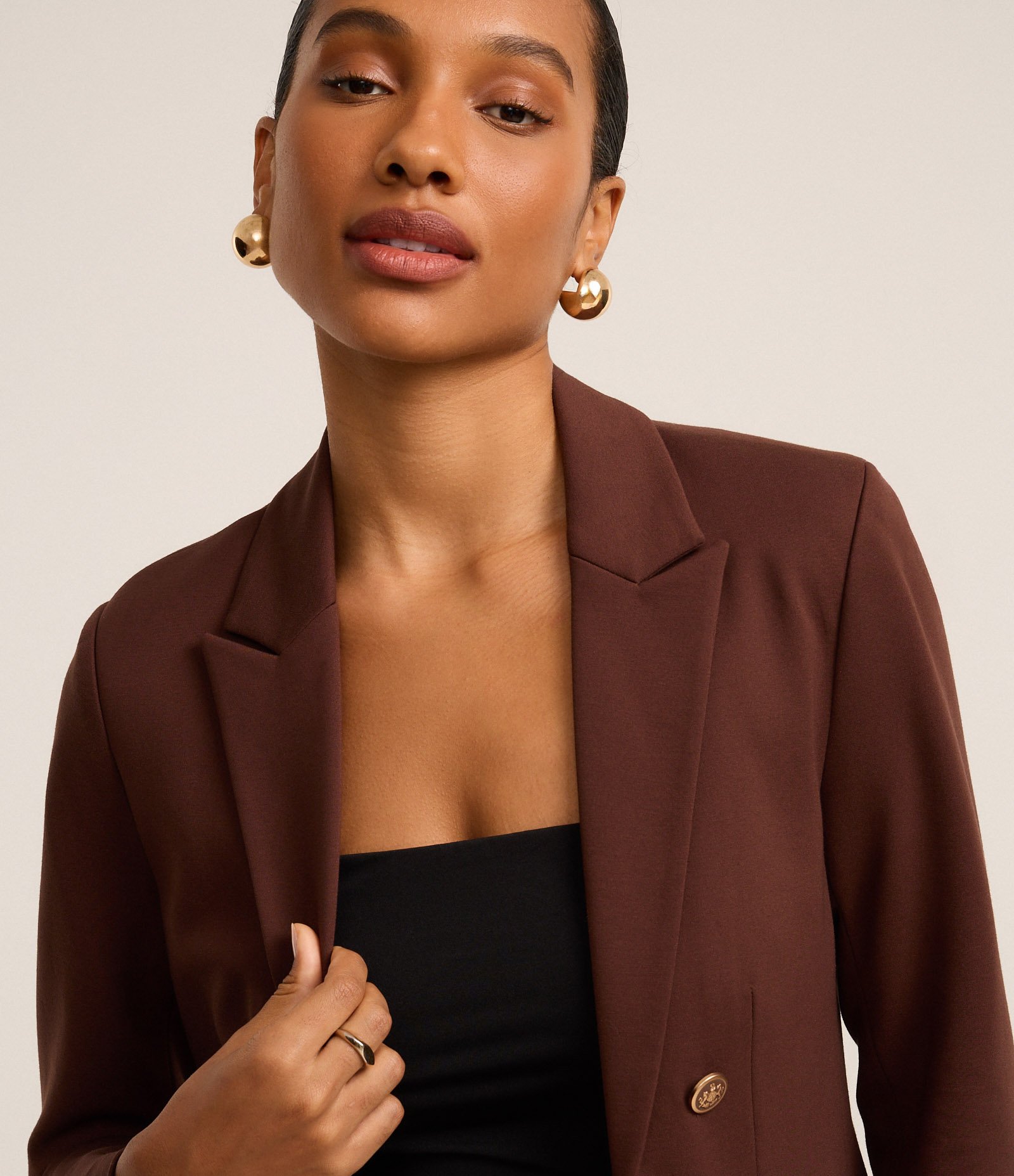 Blazer Alfaiatado em Ponto Roma com Botões Brasão 4