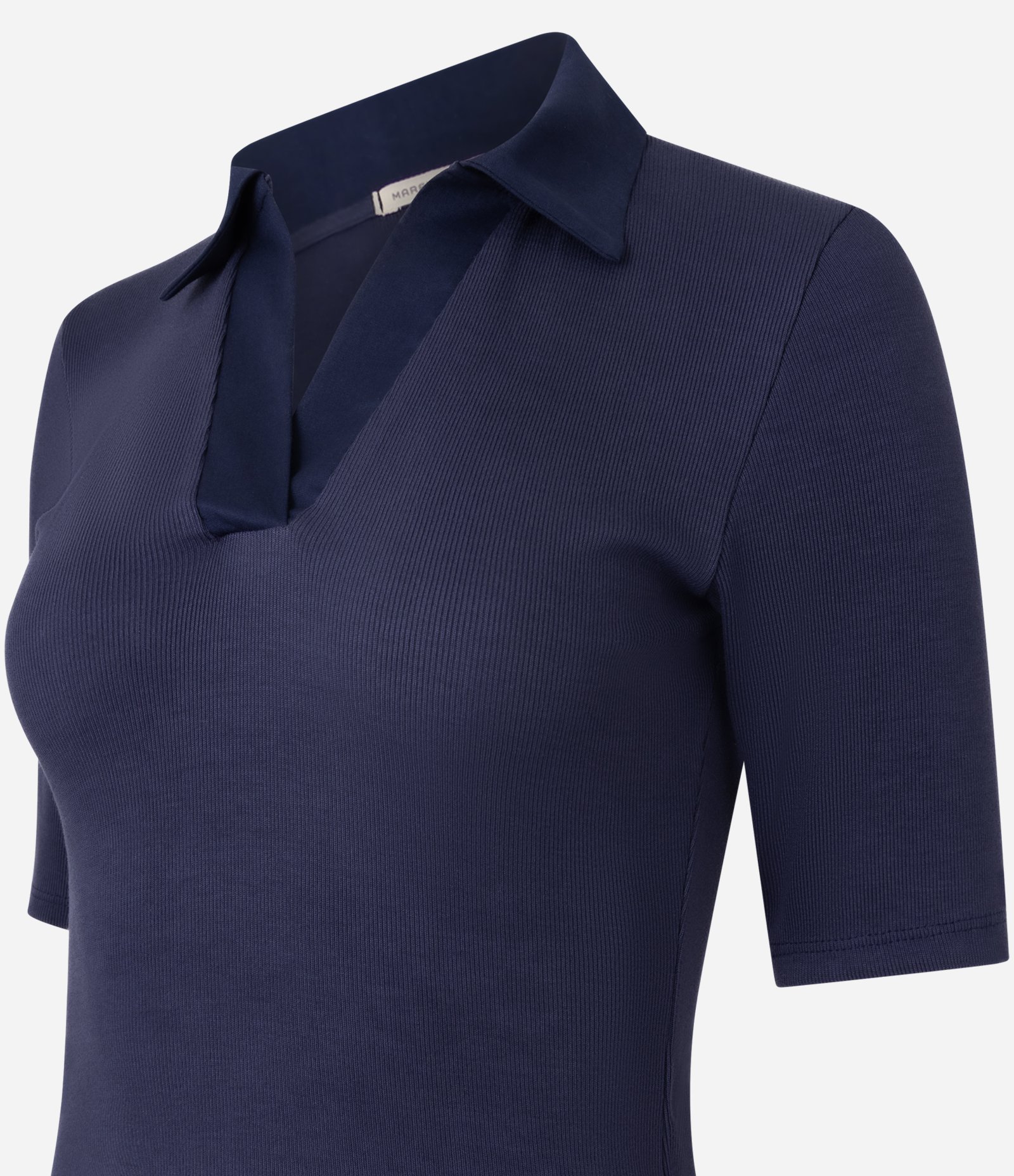 Vestido Godê Midi em Ribana e Tricolne com Gola Polo Azul 6