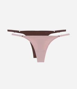 Kit 02 Calcinhas String Fio em Microfibra