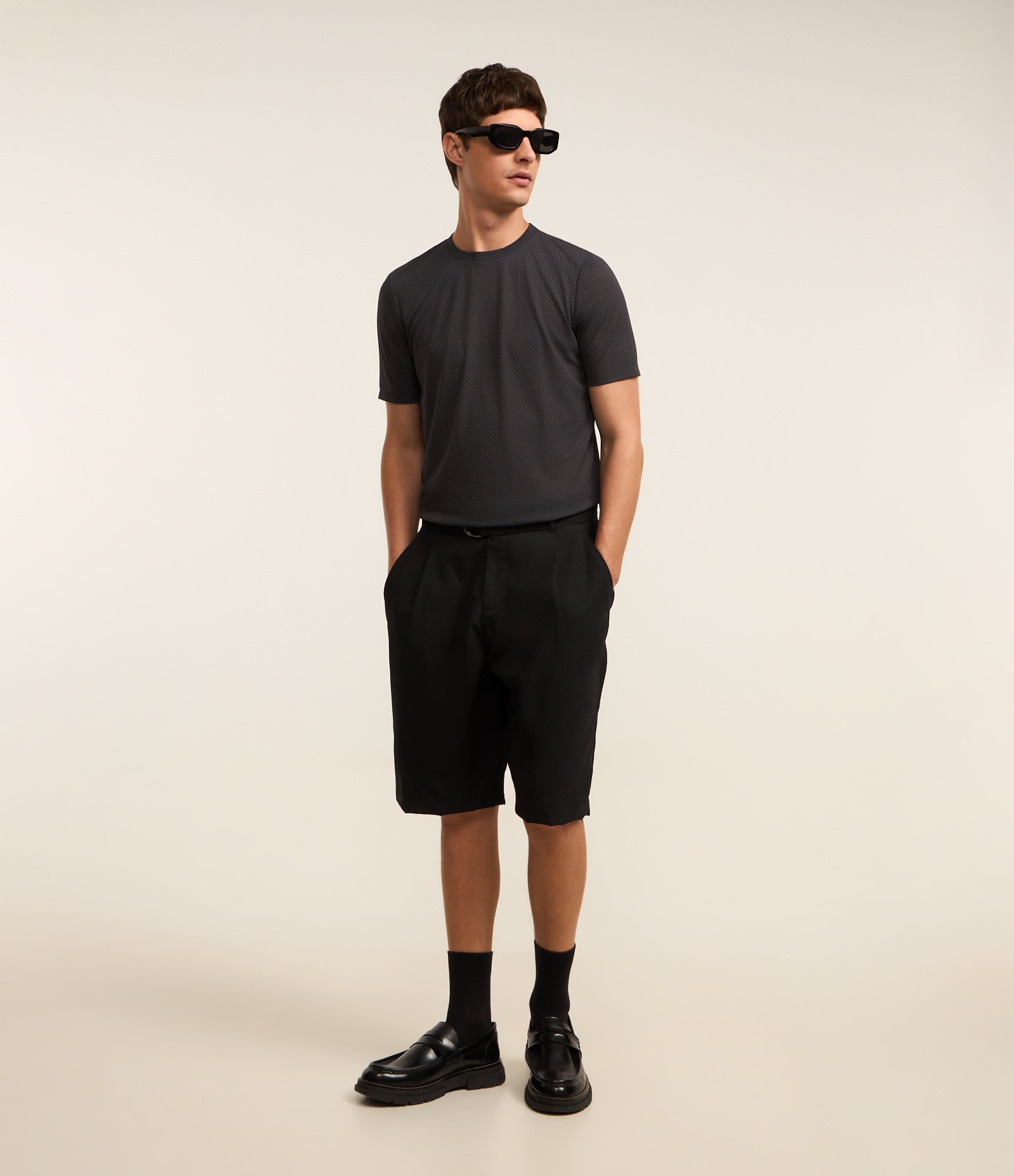 Camiseta Slim Performance Easy Care em Poliamida Maquinetada Cinza 2