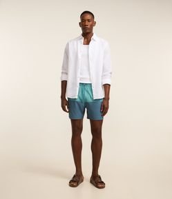 Bermuda em Ripstop com Bolso com Zíper e Estampa Bicolor