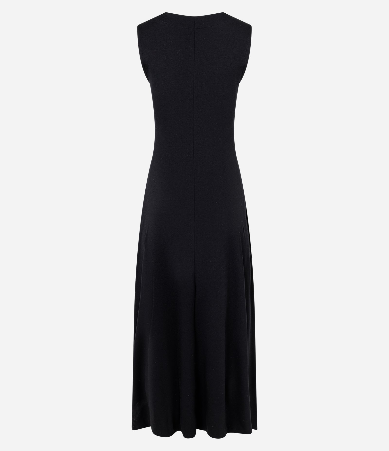 Vestido Evasê Midi em Ponto Roma com Gola Redonda Preto 8