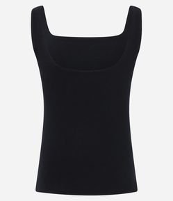 Blusa em Ribana com Decote Quadrado e Alça Larga