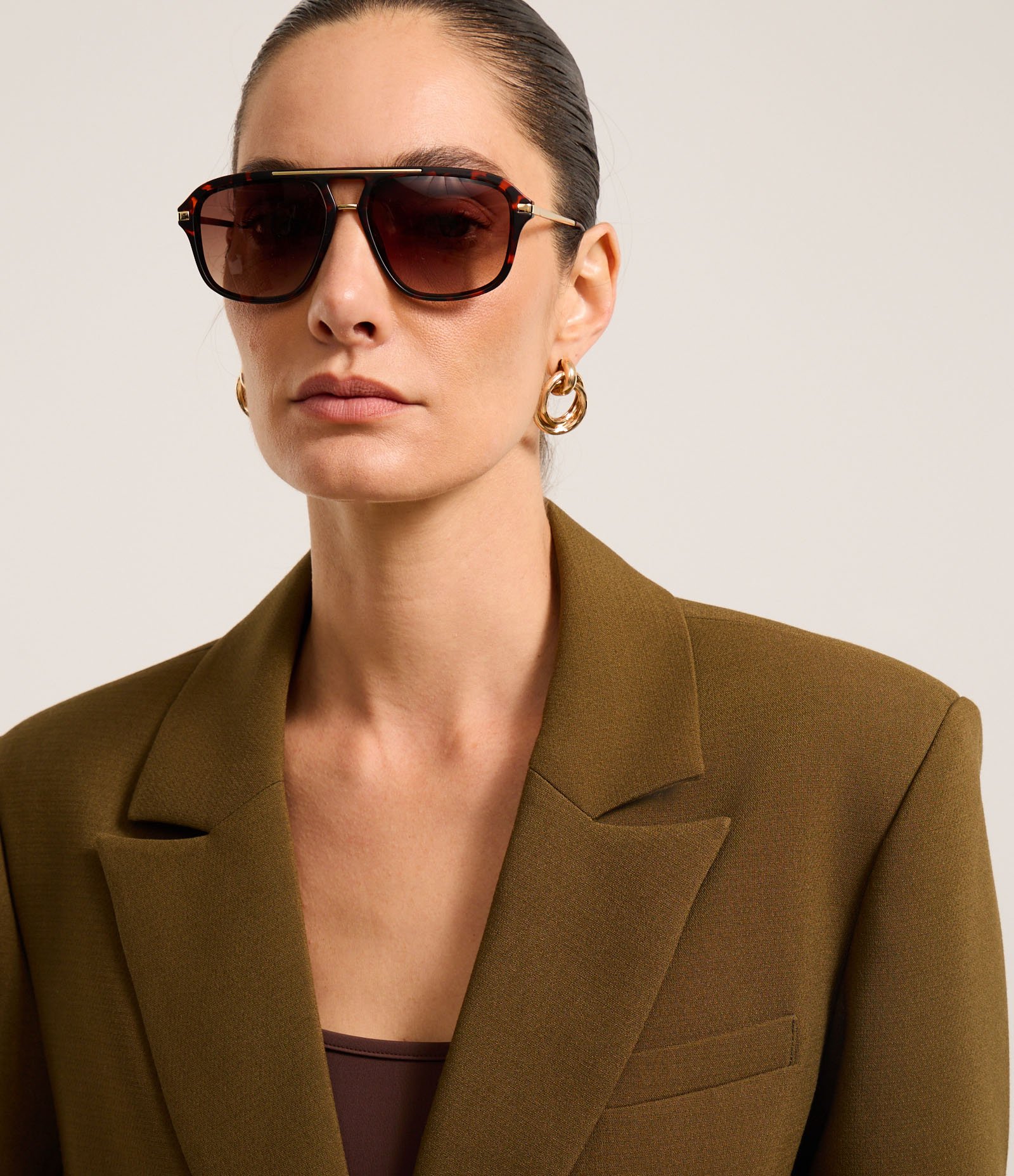 Blazer Oversized com Abotamento Duplo Marrom 6