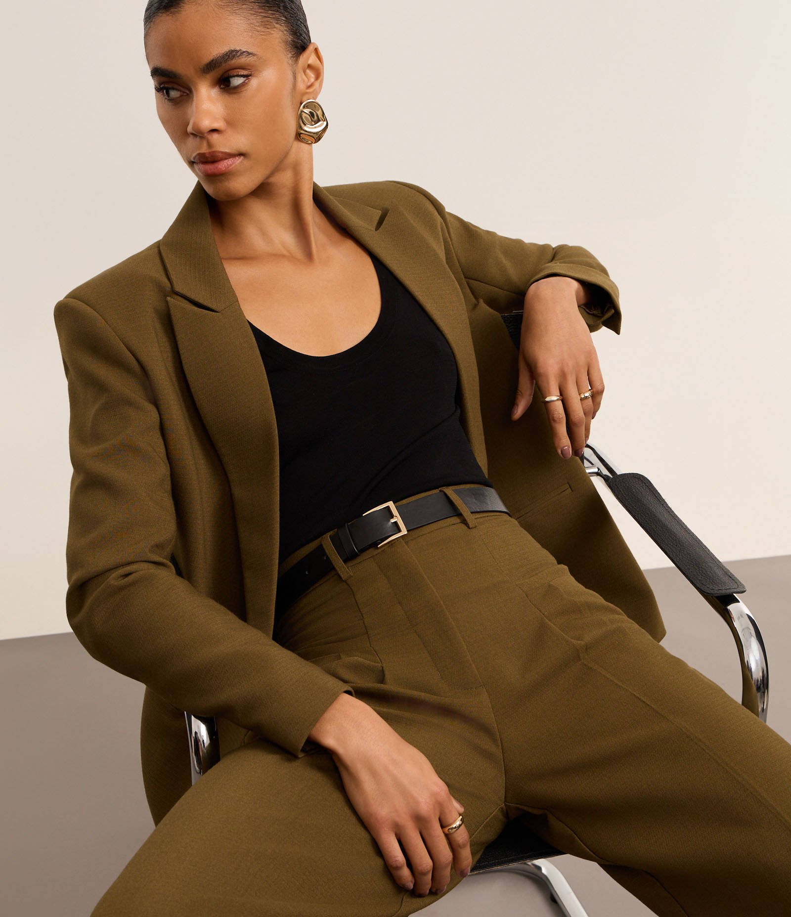 Blazer Oversized com Abotamento Duplo Marrom 10