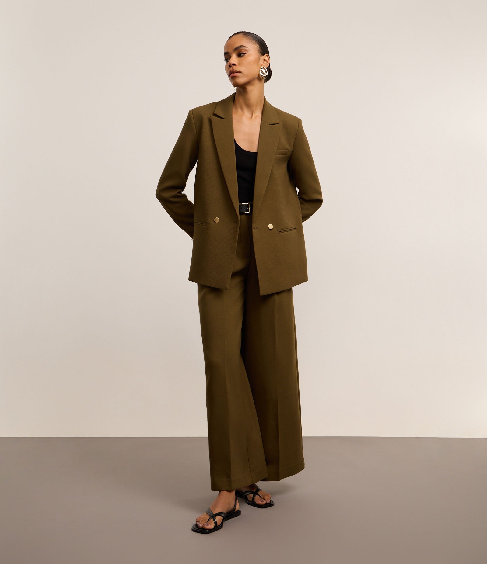 Blazer Oversized com Abotamento Duplo Marrom 1