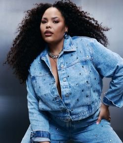 Jaqueta Cropped Coleção Rita Carreira Curve & Plus Size