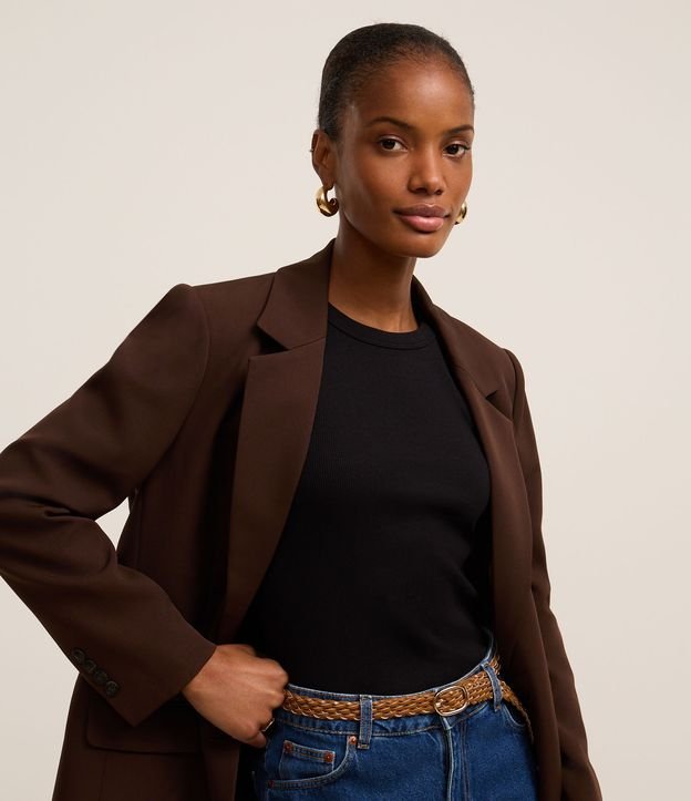 Blusa Básica Regular em Ribana de Algodão