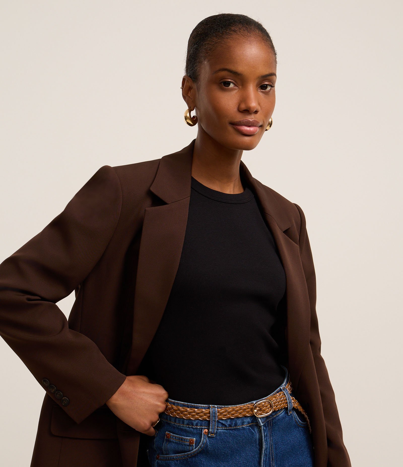 Blusa Básica Regular em Ribana de Algodão Preto 2